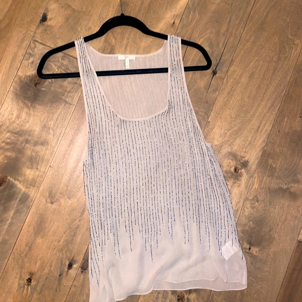 Joie Beaded Sleeveless Top, Size M